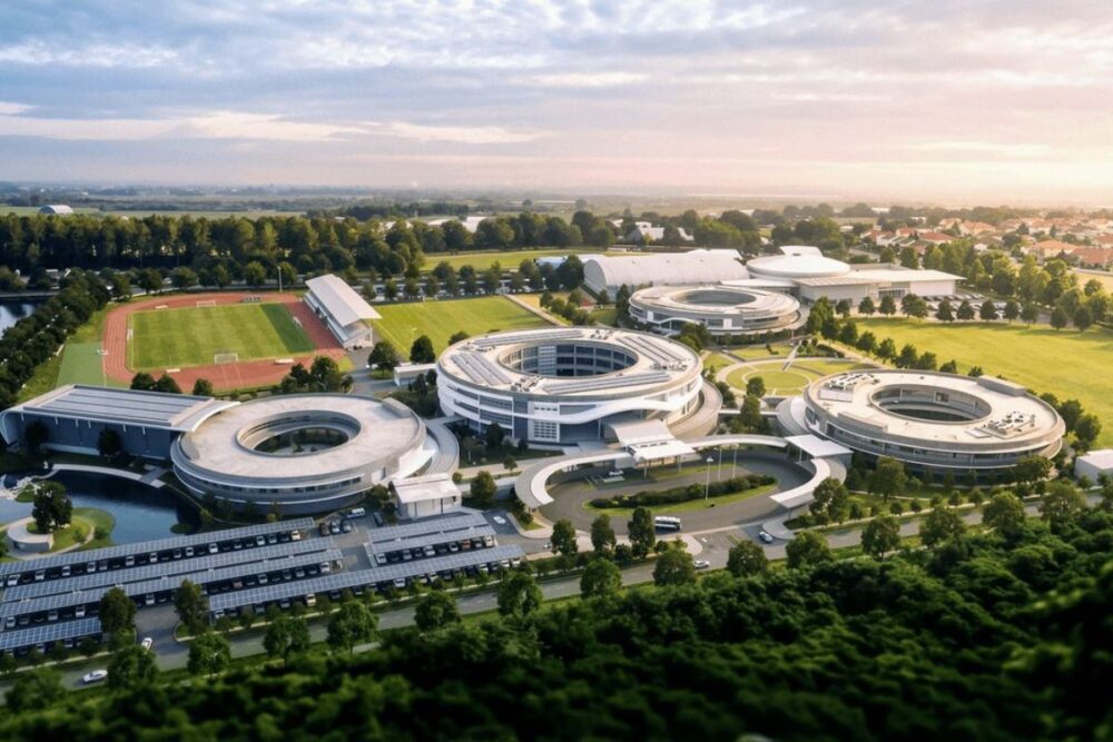 Aerial view of Wycombe Abbey International School Bangkok campus, one of the largest international school campuses in Thailand