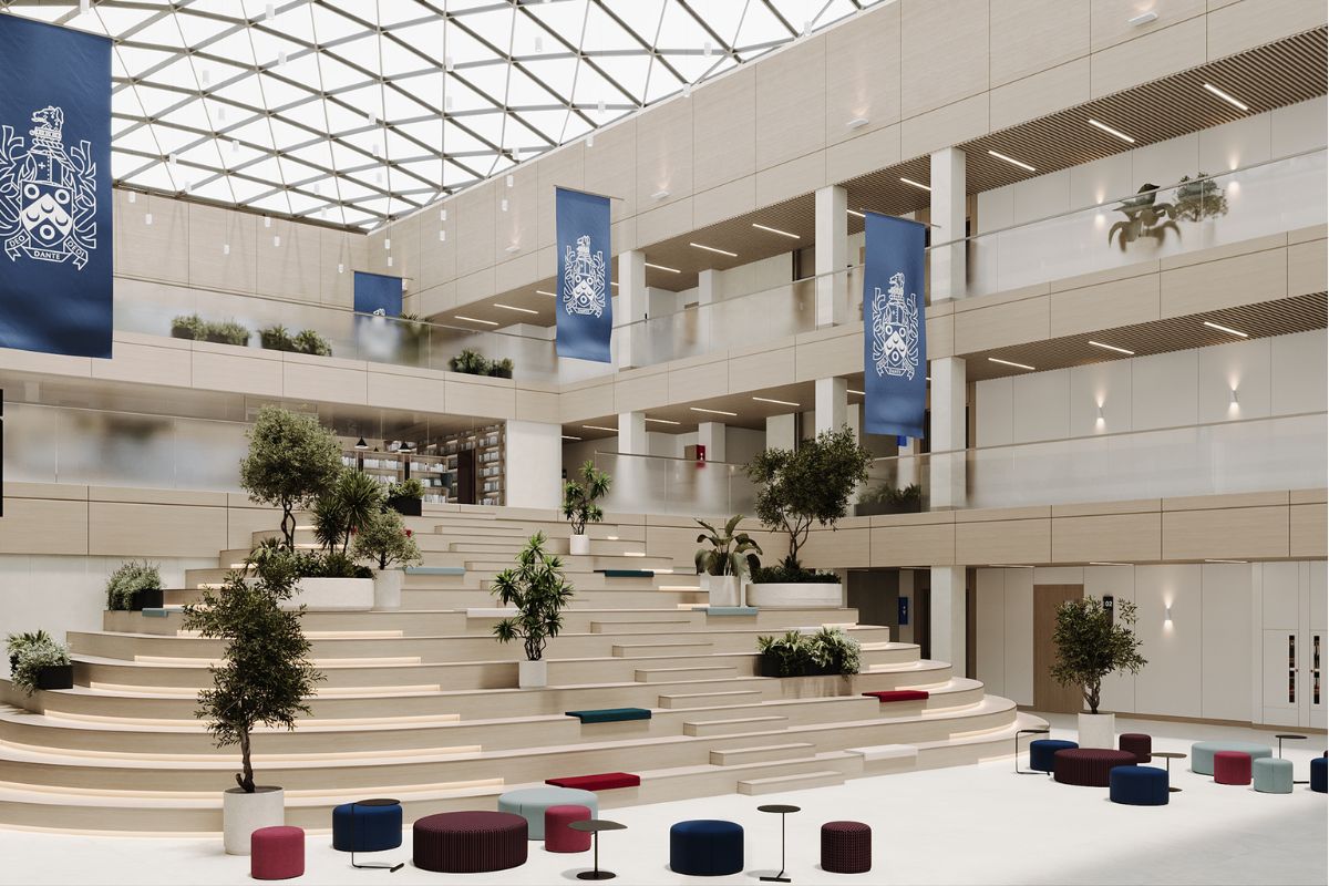 Charterhouse Almaty school interior with collaborative learning areas and natural light