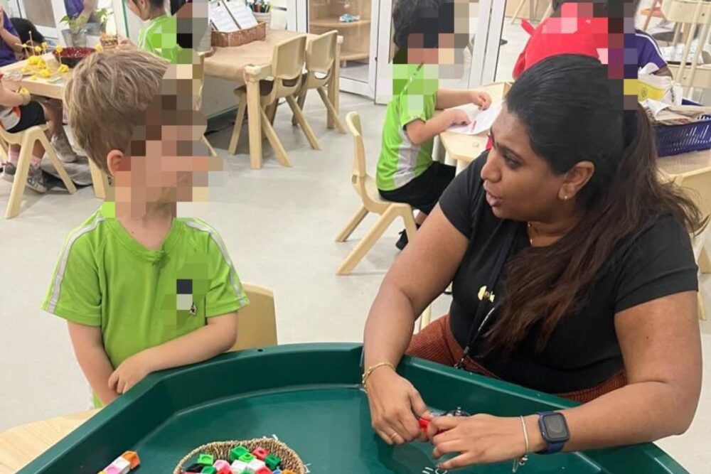 Early years classroom in Malaysia with diverse children learning through play