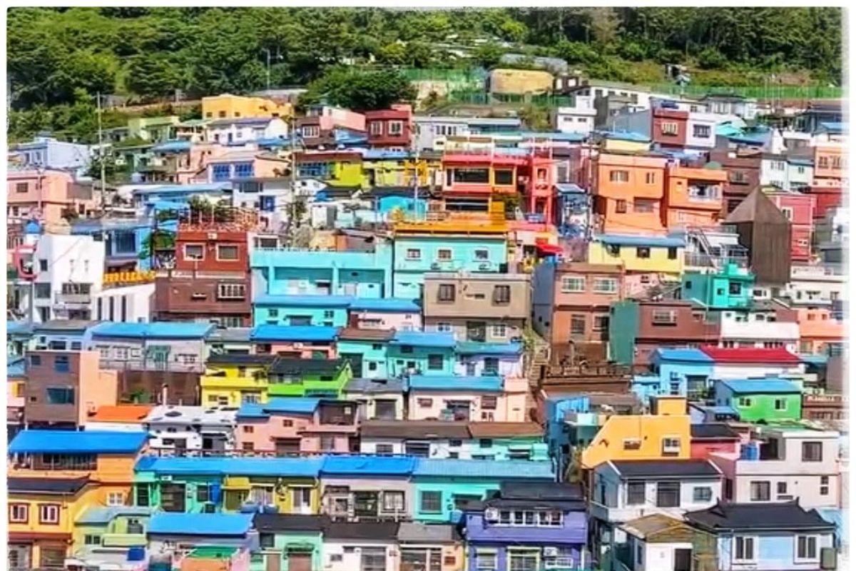 Gamcheon Culture Village, Busan - hundreds of brightly painted houses cascading down the hillside  