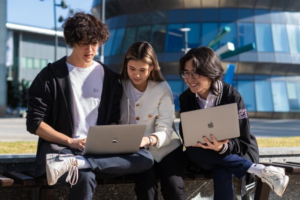 Students on a Kazakhstan university campus highlighting the country's growth in international higher education partnerships