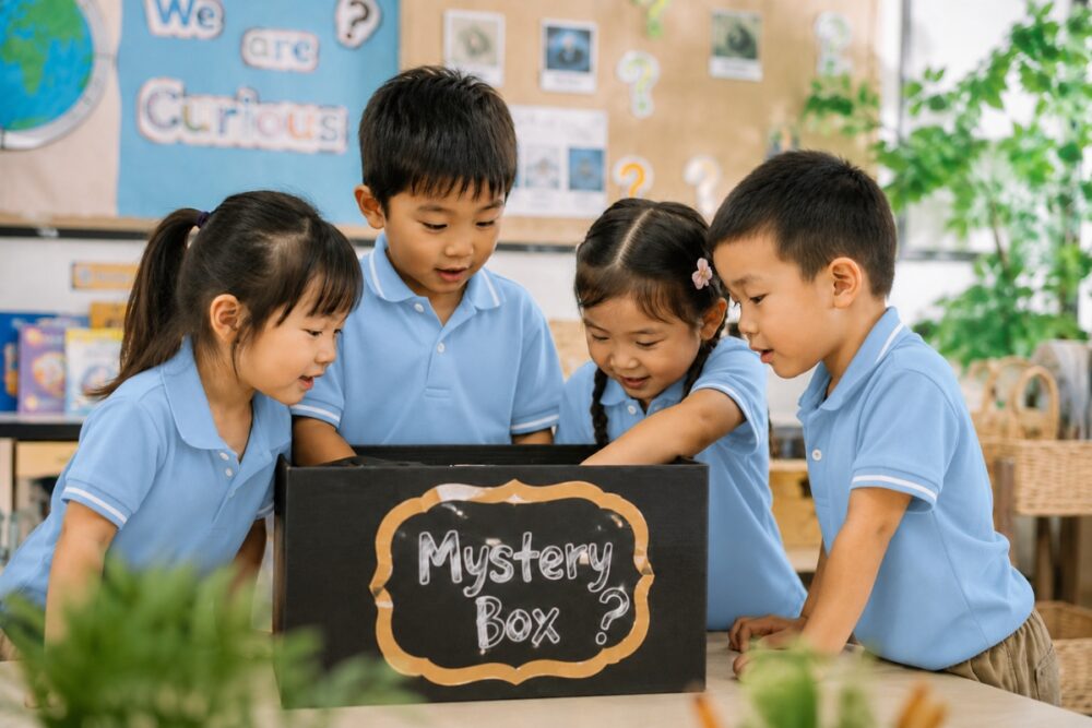EYFS pupils taking part in an EYFS curiosity learning activity at Mill Hill International School Thailand