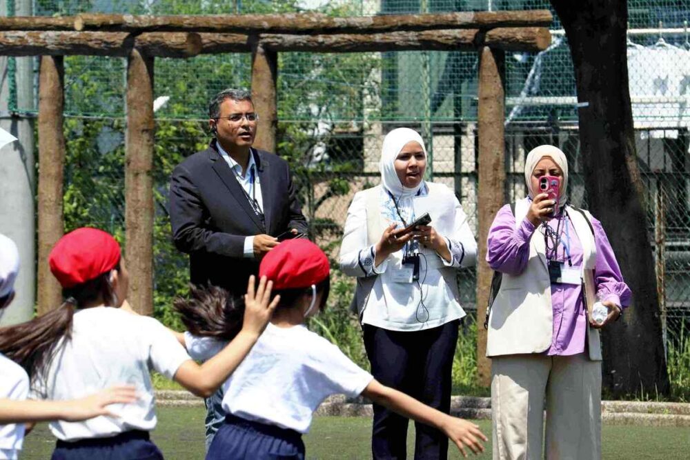 Students taking part in Japanese education model activities that promote teamwork, responsibility and independence