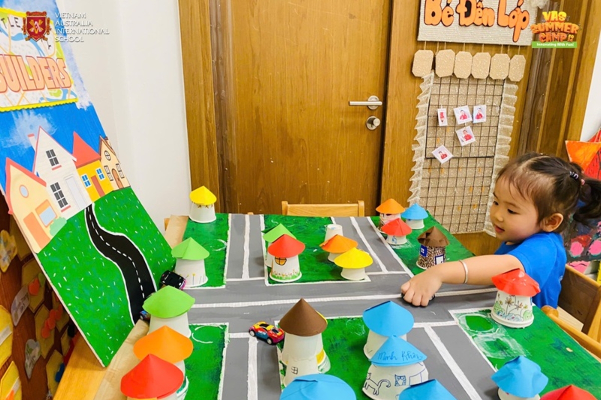 Students enthusiastically build their own city
