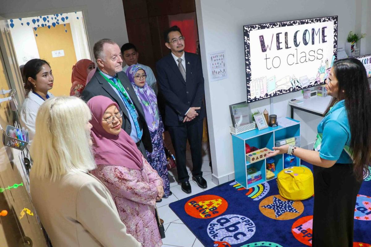 Photo shows a tour under way at the newly opened ISB Centre for Inclusive Learning (CIL) Bandar